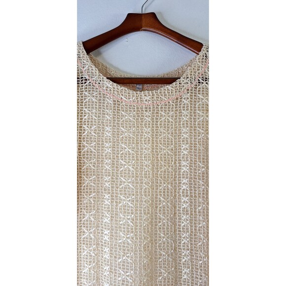 BLU PEPPER Vintage Crochet Knit Top Women's L Lace Fairycore Whimsical Bohemian - Picture 9 of 12